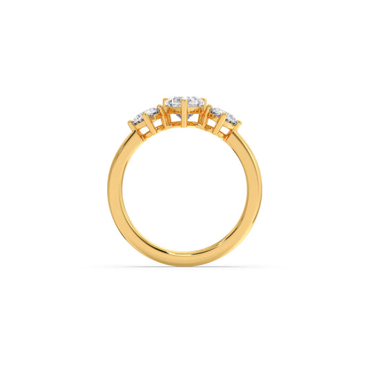 Trilogy Heart and Round Diamond Ring