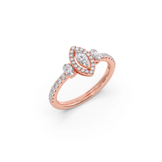 Trilogy Marquise Center with Oval and Round Accents Ring