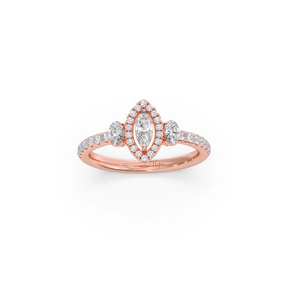 Trilogy Marquise Center with Oval and Round Accents Ring