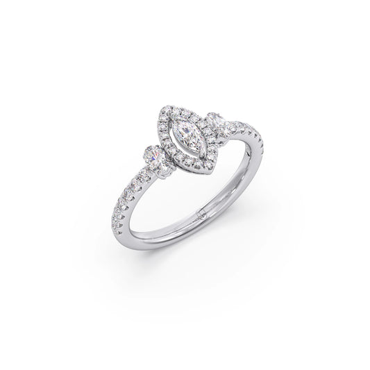 Trilogy Marquise Center with Oval and Round Accents Ring