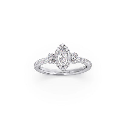 Trilogy Marquise Center with Oval and Round Accents Ring