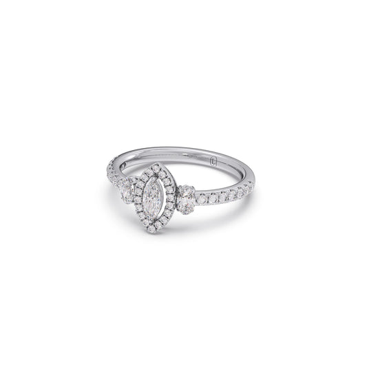 Trilogy Marquise Center with Oval and Round Accents Ring