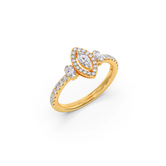 Trilogy Marquise Center with Oval and Round Accents Ring