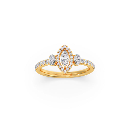 Trilogy Marquise Center with Oval and Round Accents Ring