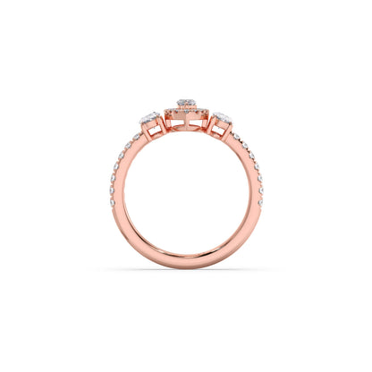 Trilogy Marquise Center with Oval and Round Accents Ring 0.84 Ct