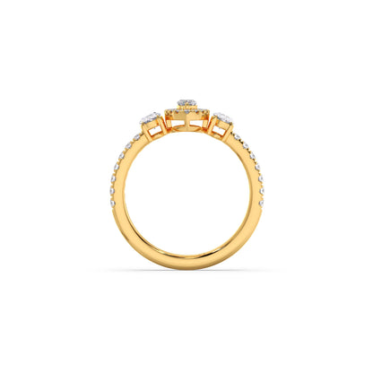 Trilogy Marquise Center with Oval and Round Accents Ring 0.84 Ct