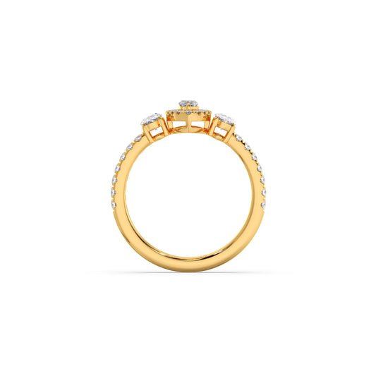 Trilogy Marquise Center with Oval and Round Accents Ring 0.84 Ct