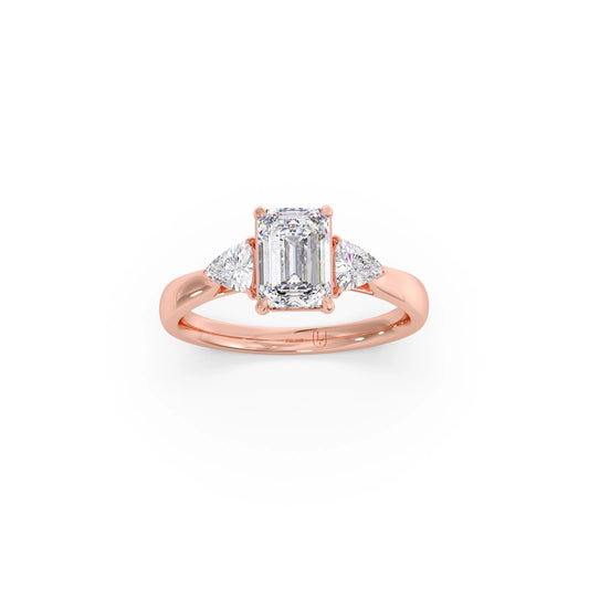 Trilogy Emerald and Trillion Diamond Ring