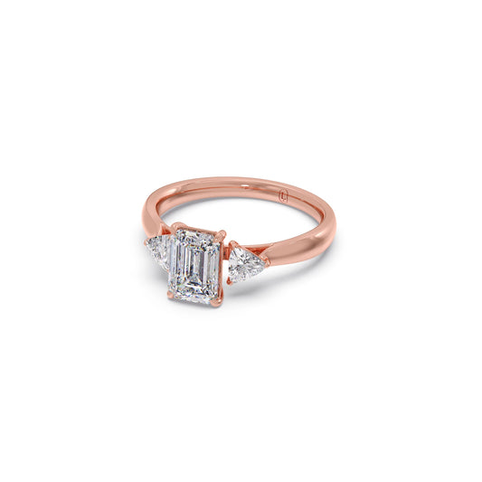 Trilogy Emerald and Trillion Diamond Ring