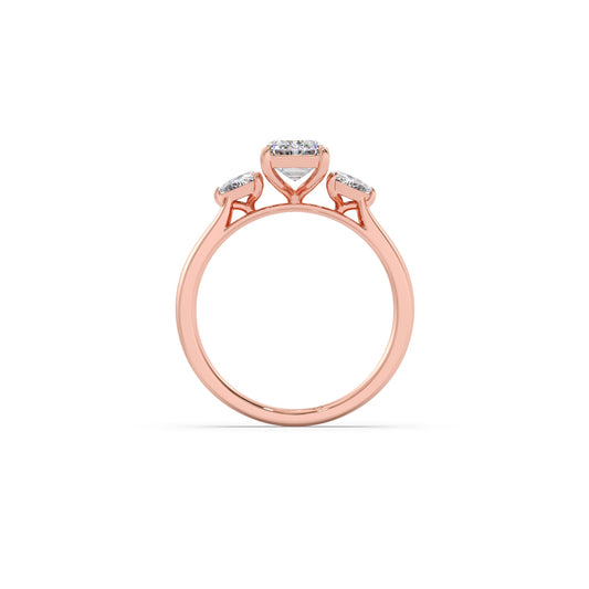 Trilogy Emerald and Trillion Diamond Ring