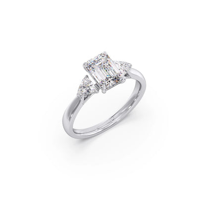 Trilogy Emerald and Trillion Diamond Ring
