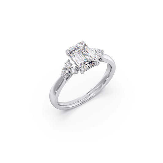 Trilogy Emerald and Trillion Diamond Ring