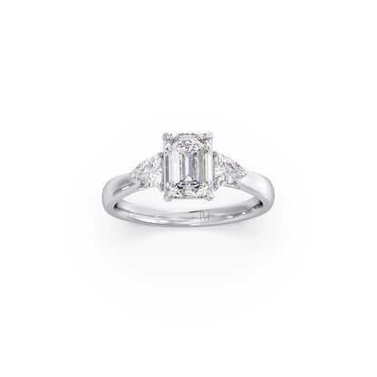 Trilogy Emerald and Trillion Diamond Ring