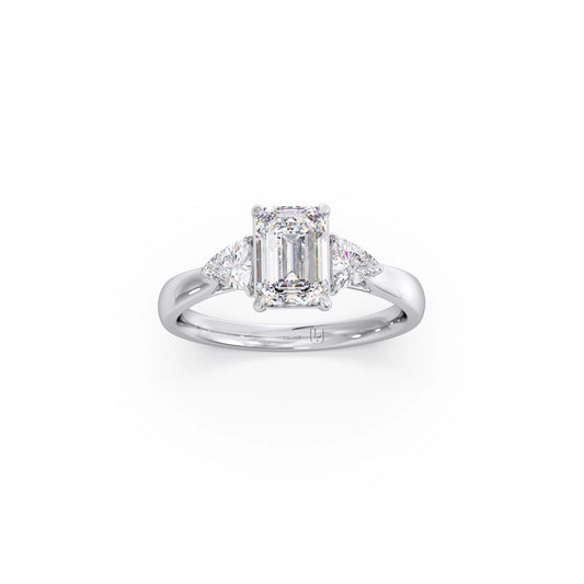 Trilogy Emerald and Trillion Diamond Ring