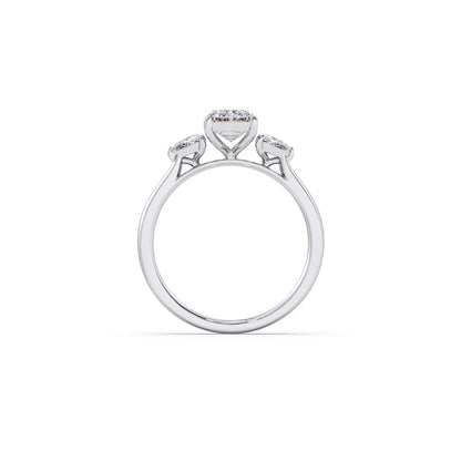 Trilogy Emerald and Trillion Diamond Ring