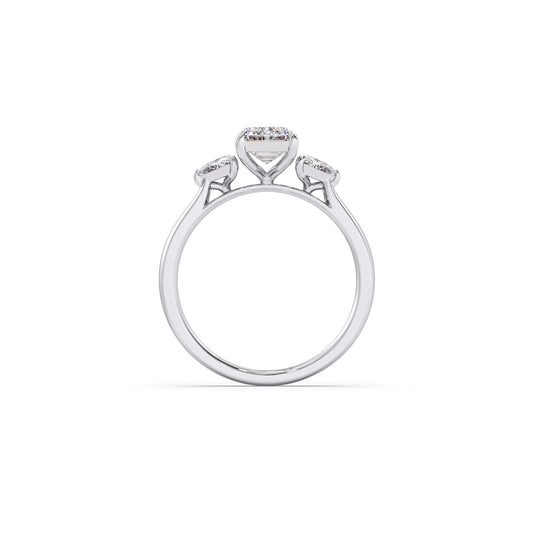 Trilogy Emerald and Trillion Diamond Ring