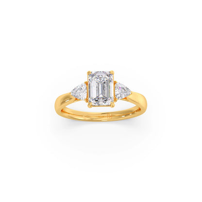 Trilogy Emerald and Trillion Diamond Ring