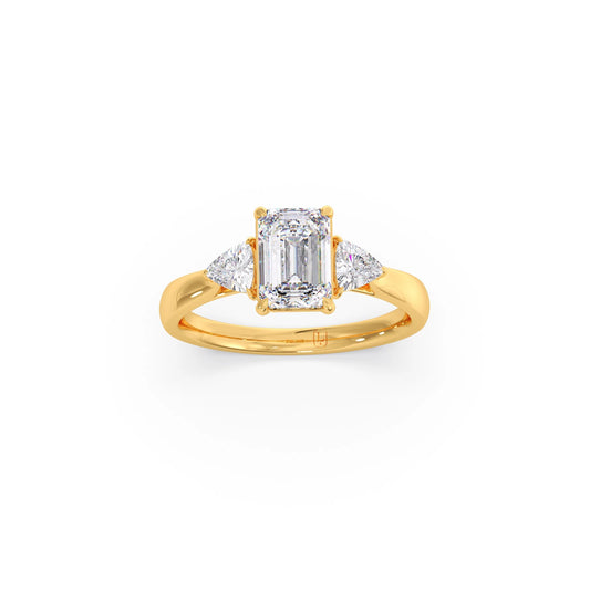 Trilogy Emerald and Trillion Diamond Ring