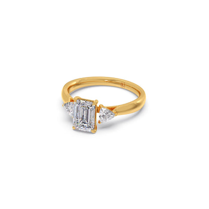 Trilogy Emerald and Trillion Diamond Ring