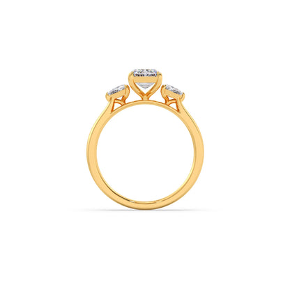 Trilogy Emerald and Trillion Diamond Ring