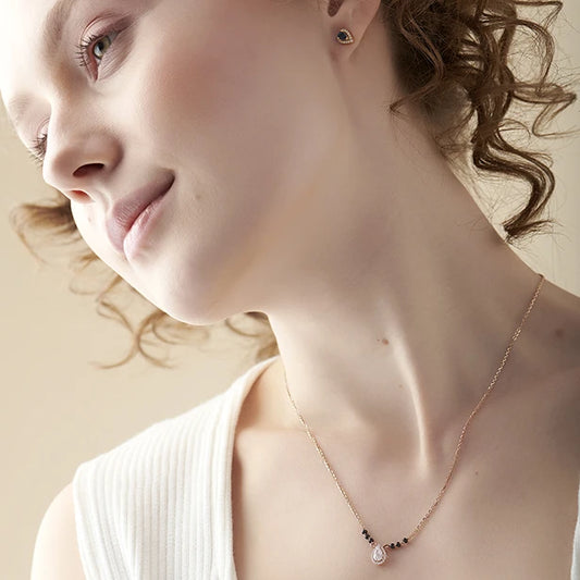 Pear Halo Diamond Mangalsutra Necklace