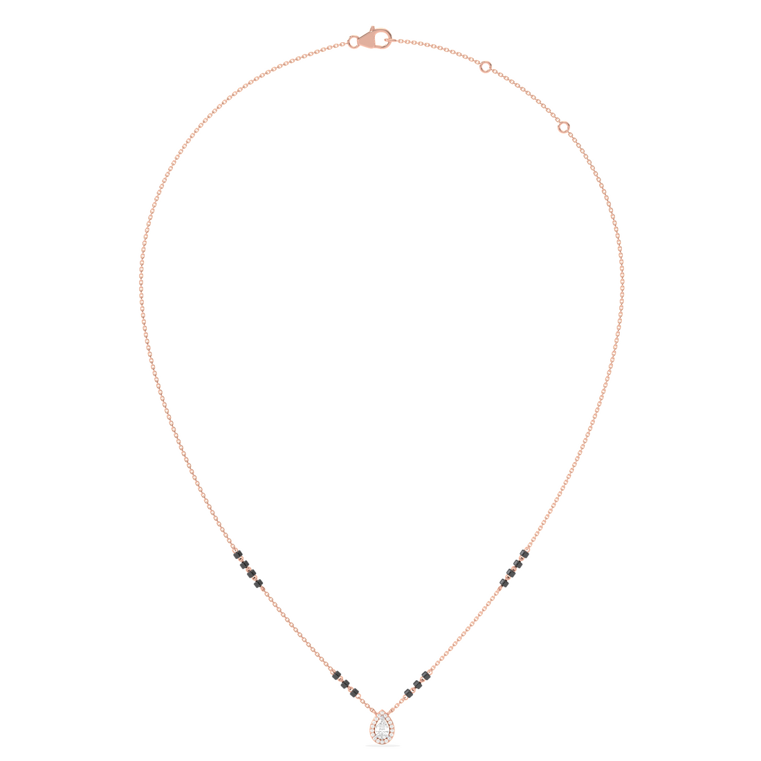 Pear Halo Diamond Mangalsutra Necklace