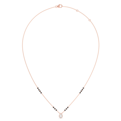 Pear Halo Diamond Mangalsutra Necklace