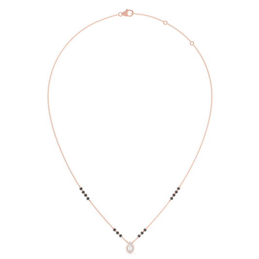 Pear Halo Diamond Mangalsutra Necklace