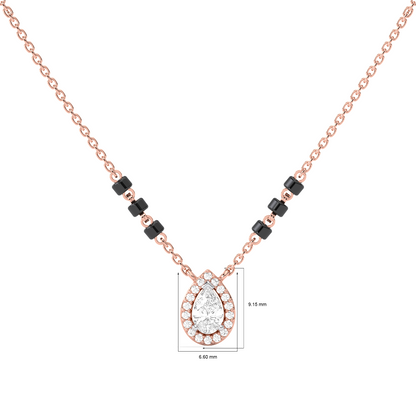 Pear Halo Diamond Mangalsutra Necklace