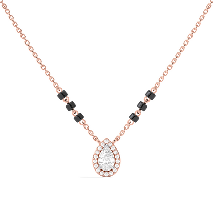 Pear Halo Diamond Mangalsutra Necklace