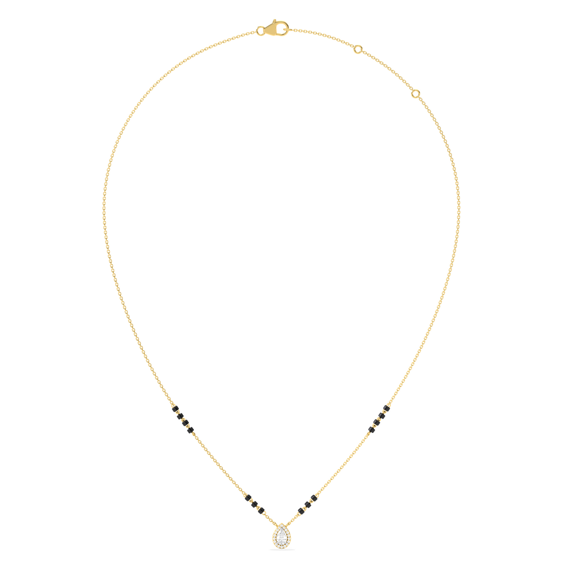 Pear Halo Diamond Mangalsutra Necklace