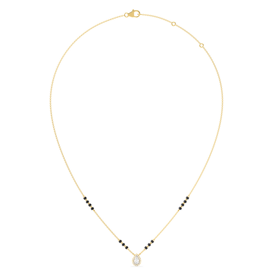 Pear Halo Diamond Mangalsutra Necklace