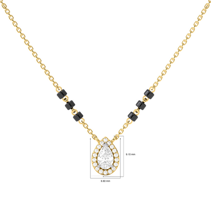 Pear Halo Diamond Mangalsutra Necklace