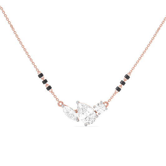 Trio Marquise Pear Round Diamond Mangalsutra