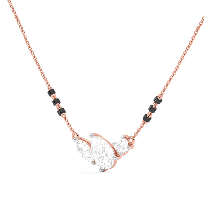 Trio Marquise Pear Round Diamond Mangalsutra