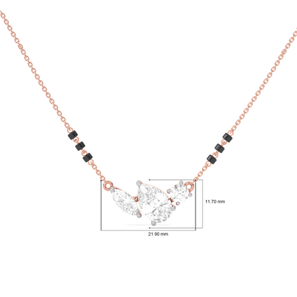 Trio Marquise Pear Round Diamond Mangalsutra