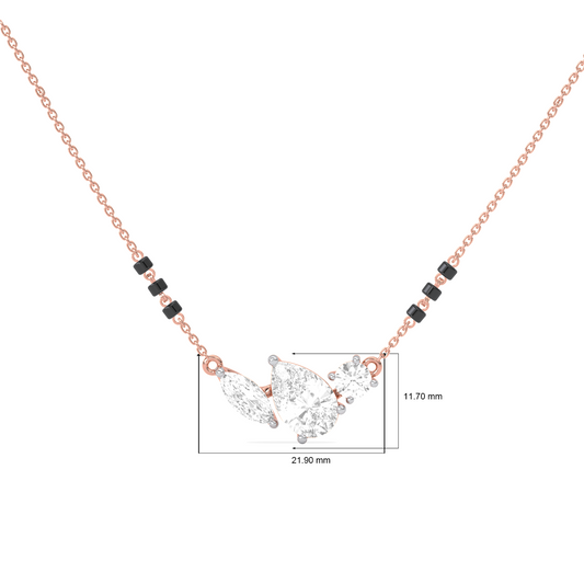 Trio Marquise Pear Round Diamond Mangalsutra