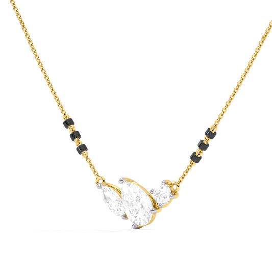 Trio Marquise Pear Round Diamond Mangalsutra