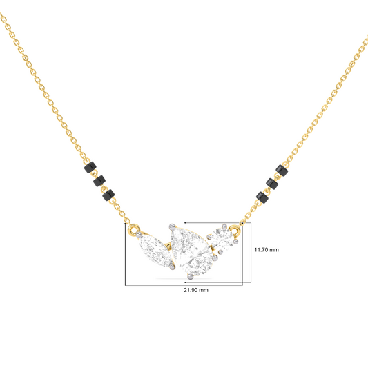 Trio Marquise Pear Round Diamond Mangalsutra