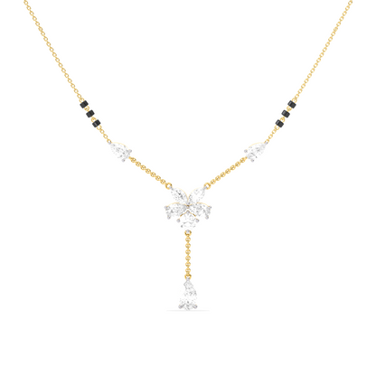 Floral Diamond Drop Mangalsutra Necklace
