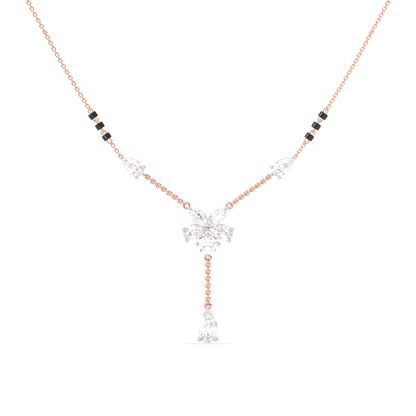 Floral Diamond Drop Mangalsutra Necklace
