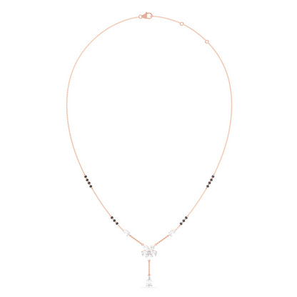 Floral Diamond Drop Mangalsutra Necklace