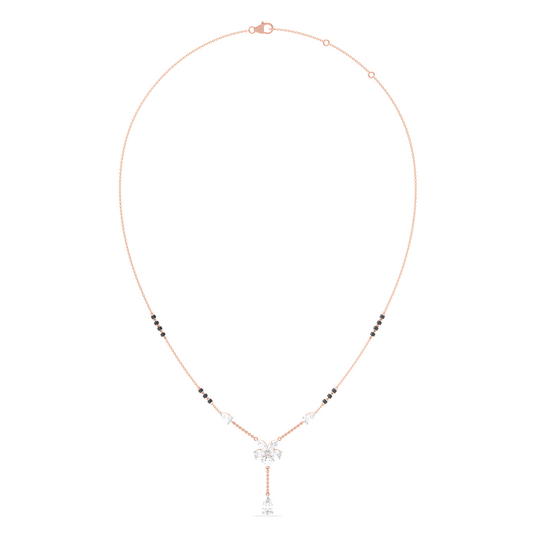 Floral Diamond Drop Mangalsutra Necklace