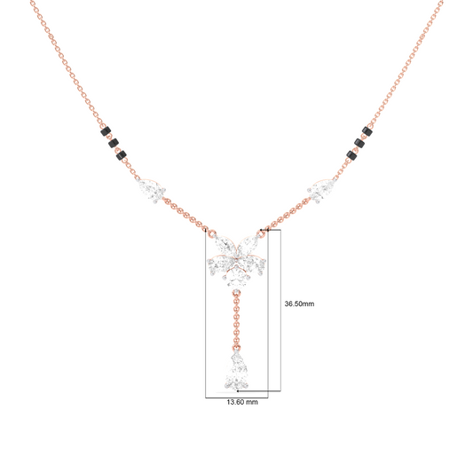 Floral Diamond Drop Mangalsutra Necklace