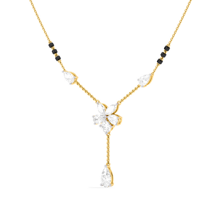 Floral Diamond Drop Mangalsutra Necklace