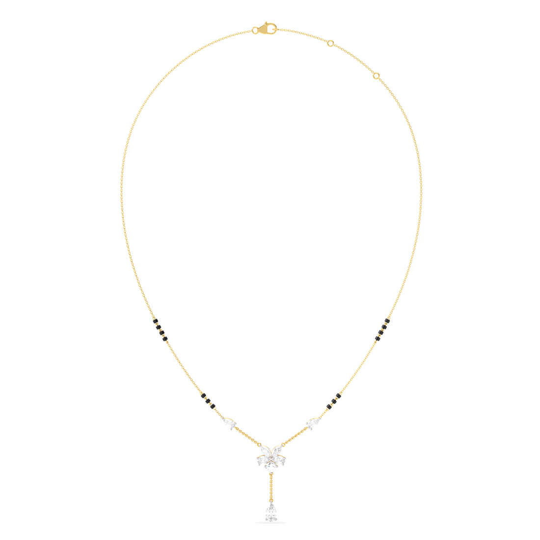 Floral Diamond Drop Mangalsutra Necklace
