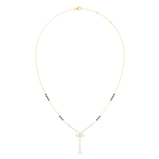 Floral Diamond Drop Mangalsutra Necklace
