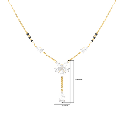 Floral Diamond Drop Mangalsutra Necklace