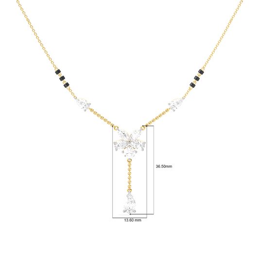 Floral Diamond Drop Mangalsutra Necklace