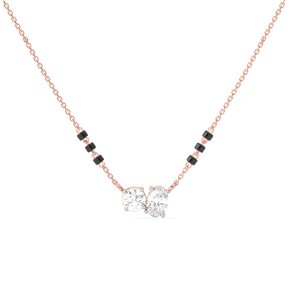 Oval & Round Diamond Mangalsutra Necklace
